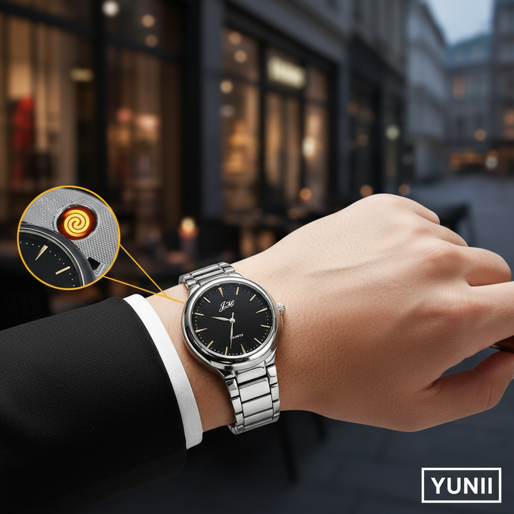 Personne portant la montre briquet élégante - lifestyle YUNII