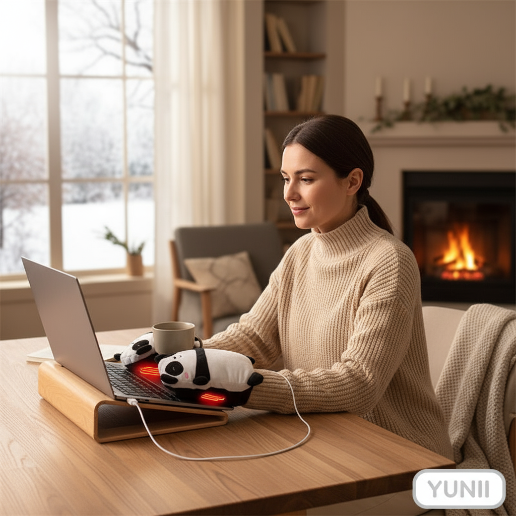 Personne portant les gants chauffants électriques - lifestyle YUNII