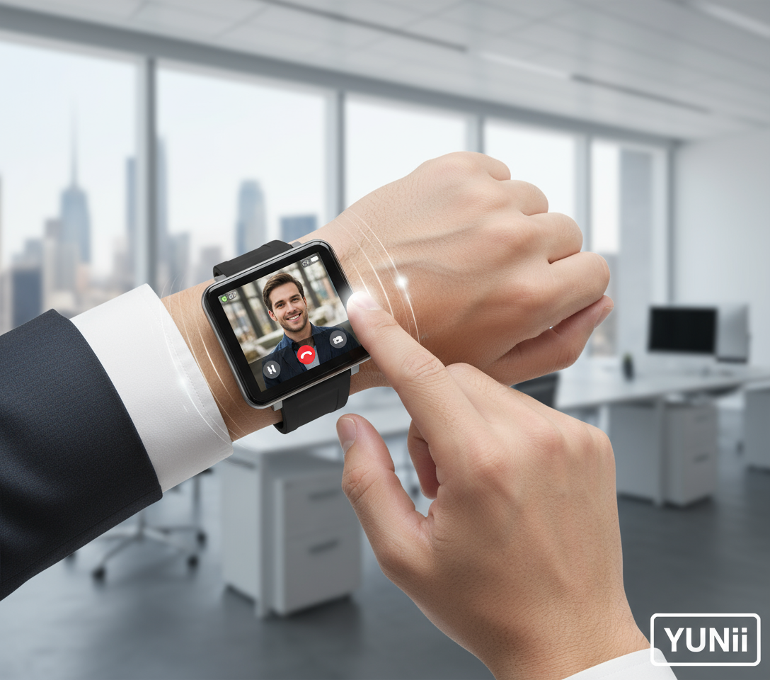 Personne utilisant la X-Watch 4G connectée - lifestyle YUNII