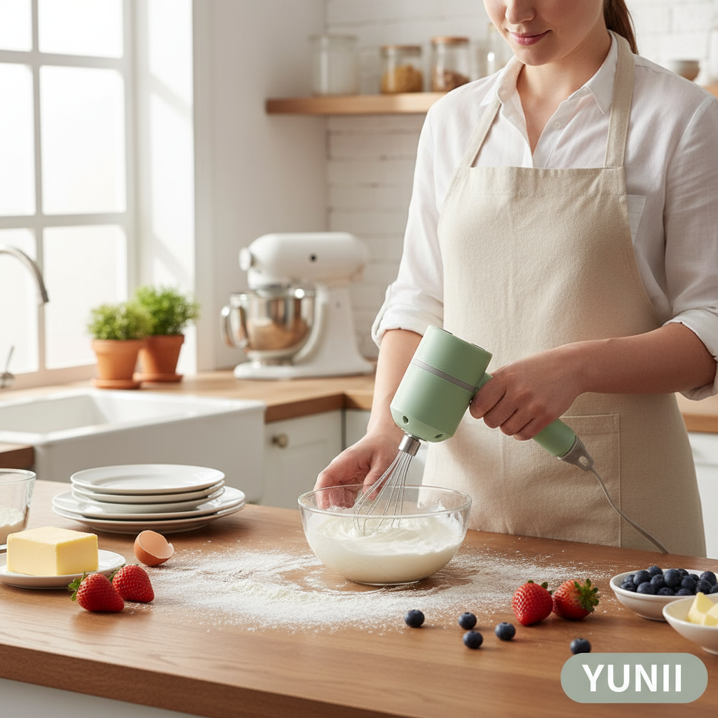 Personne utilisant le batteur électrique sans fil - lifestyle YUNII