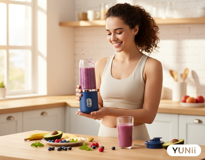 Personne utilisant le mini blender portable - lifestyle YUNII