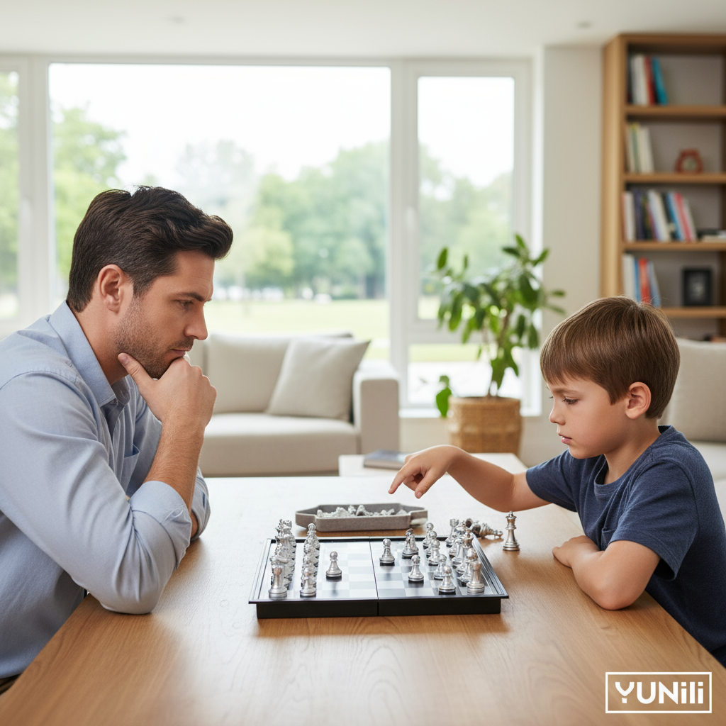 Personnes jouant aux échecs magnétiques - lifestyle YUNII
