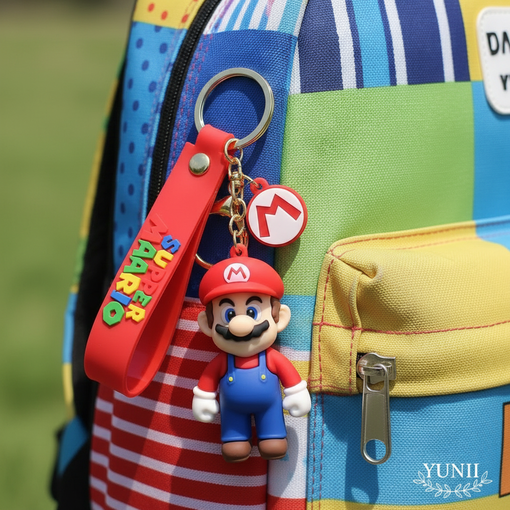 Porte-clés Super Mario sur sac à dos coloré - Style YUNII