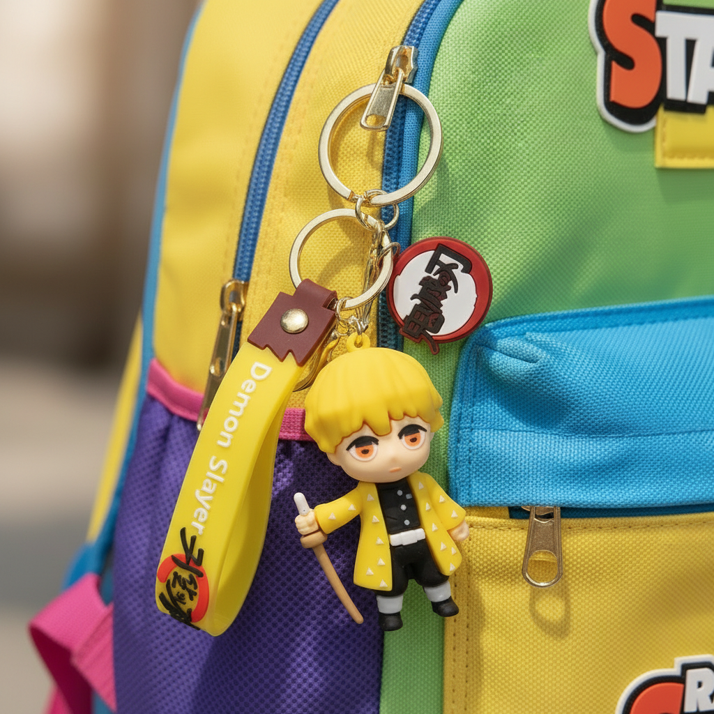 Porte-clés sur sac coloré