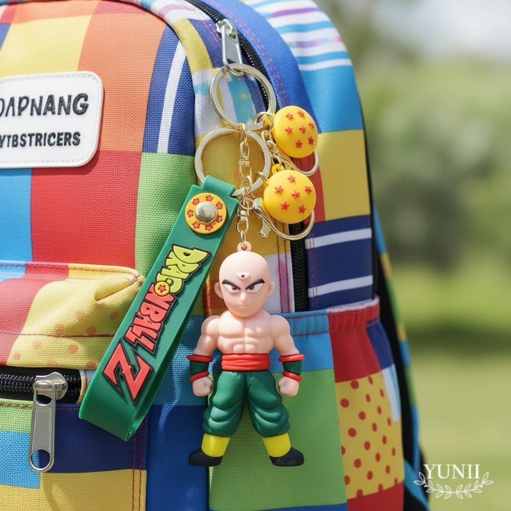 Porte-clés Tien Shinhan Dragon Ball Z sur sac à dos coloré - Style YUNII
