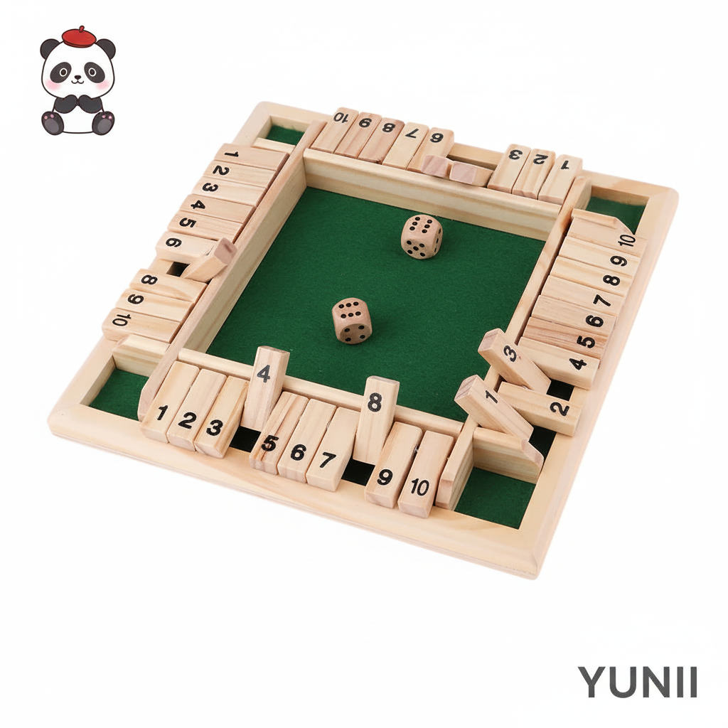 Shut The Box 4 Faces YUNII - Produit avec Panda