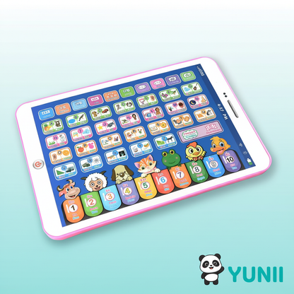 Tablette éducative YUNII rose vue de dessus