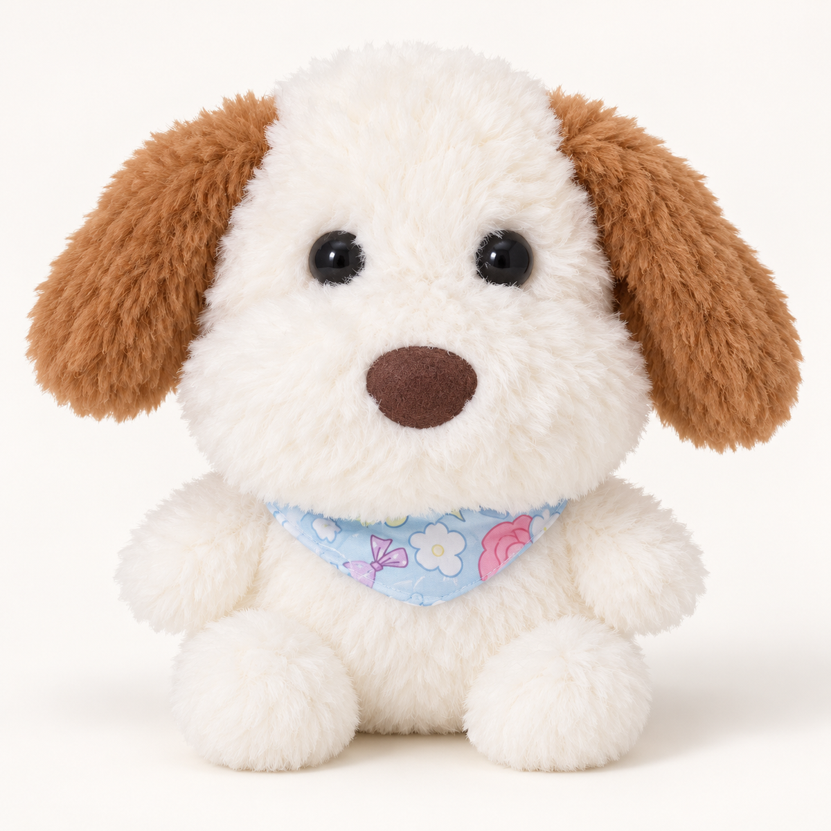 Peluche YUNII Chien blanc au bandana – modèle animal doux à collectionner