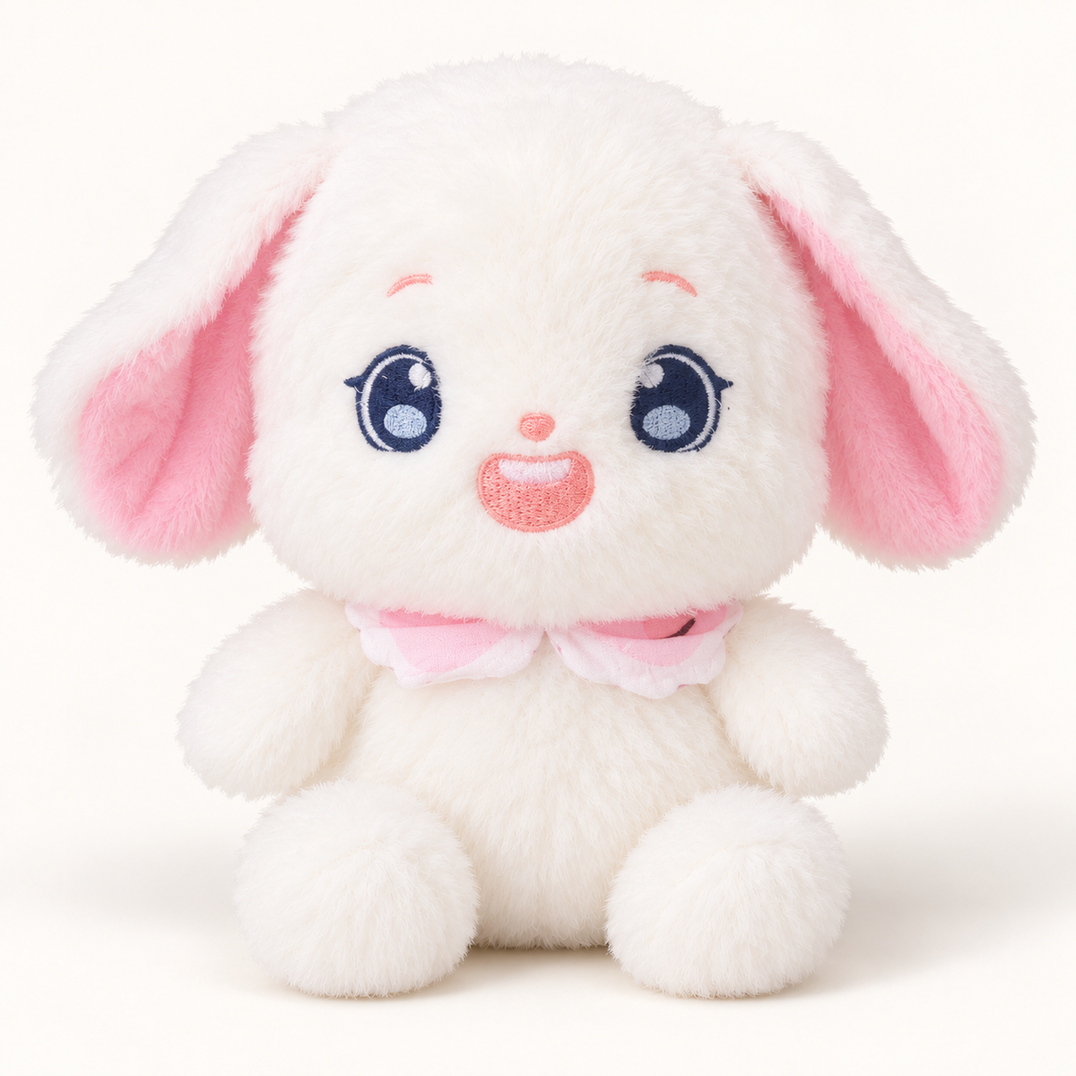 Peluche YUNII Lapin blanc aux oreilles roses – modèle animal doux à collectionner