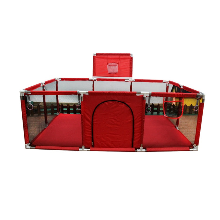 Baby Park rectangle avec panier Rouge